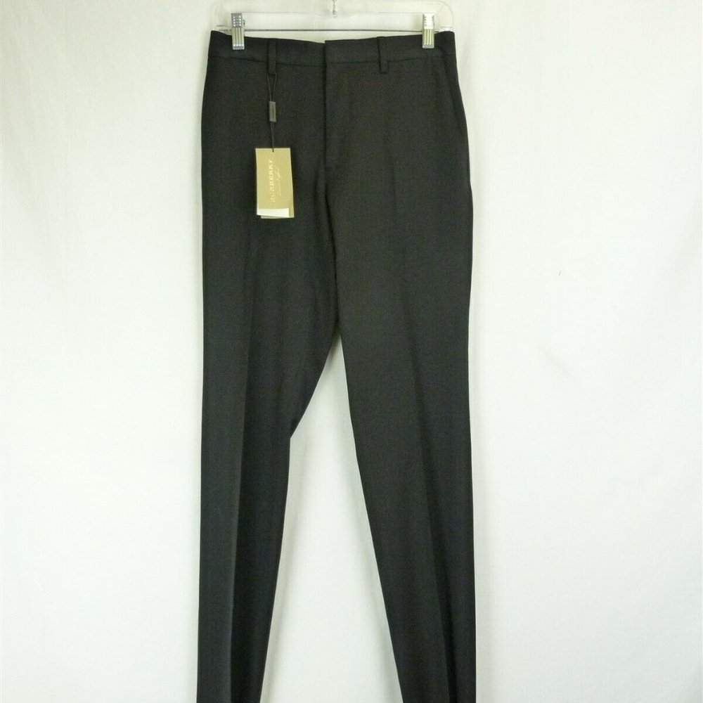 Burberry London Black Wool Straight Leg Pants